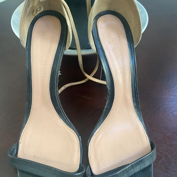 ALEXANDER MCQUEEN LEATHER AND SUEDE SANDALS - BLK & BEIGE - Picture 2 of 12